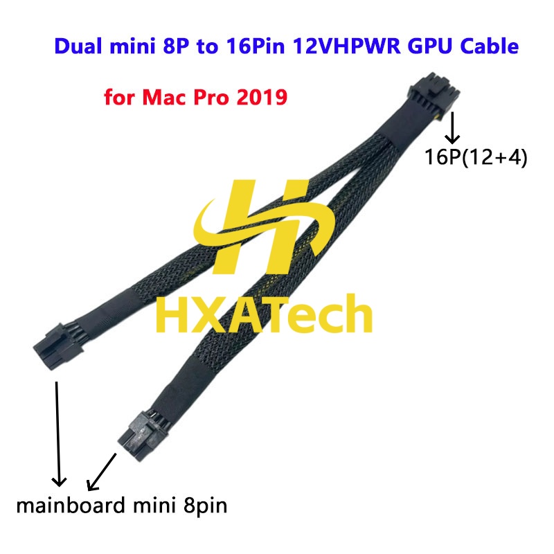 Dual 8Pin To 16Pin 12Vhpwr Cable - HXATech – kabel zasilający do komputera